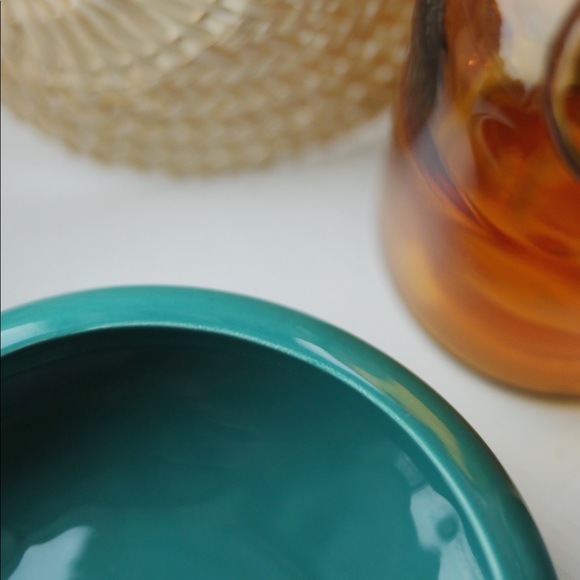 Teal Round Ceramic Catch All / Planter - Picture 7 of 8